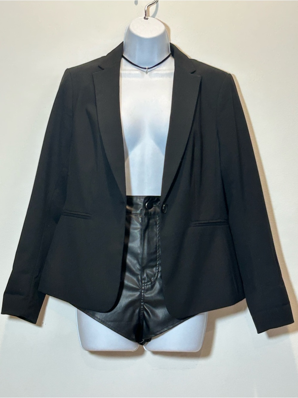 Black Faux Leather Shorts